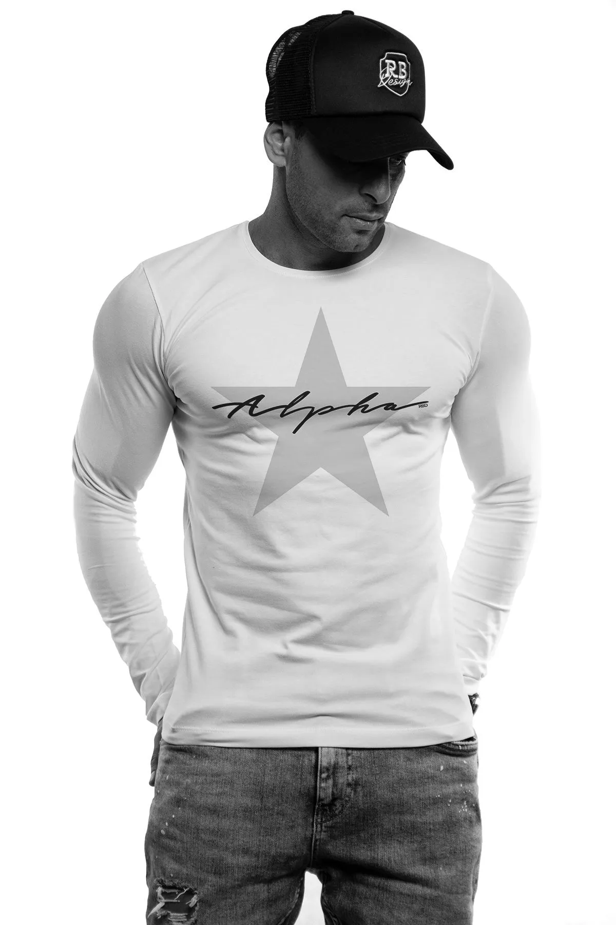 Mens Long Sleeve T-shirt "Alpha Star" MD885S