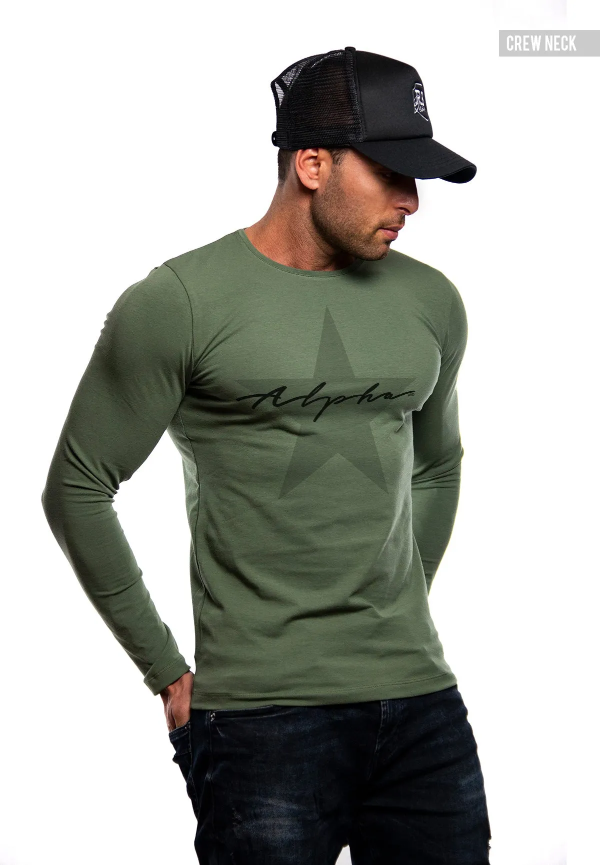 Mens Long Sleeve T-shirt "Alpha Star" MD885S