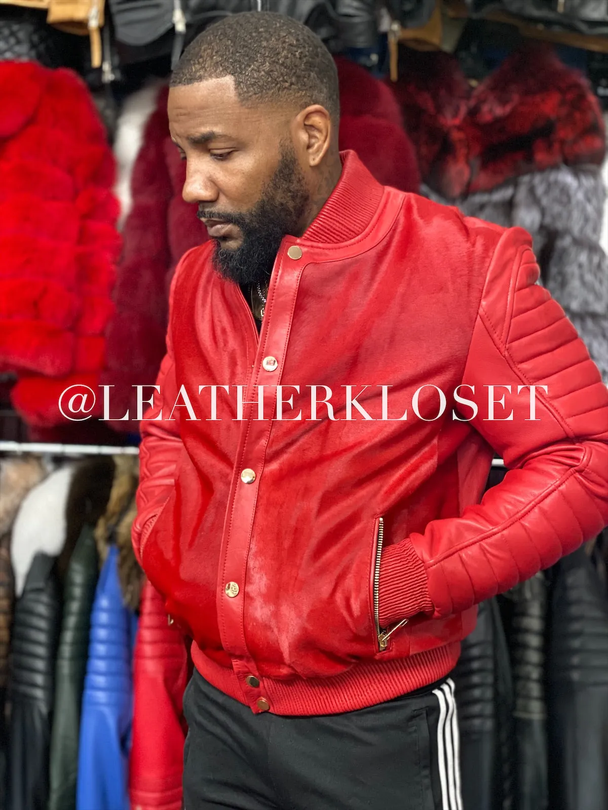 Men's Meek Bomber Jacket Red