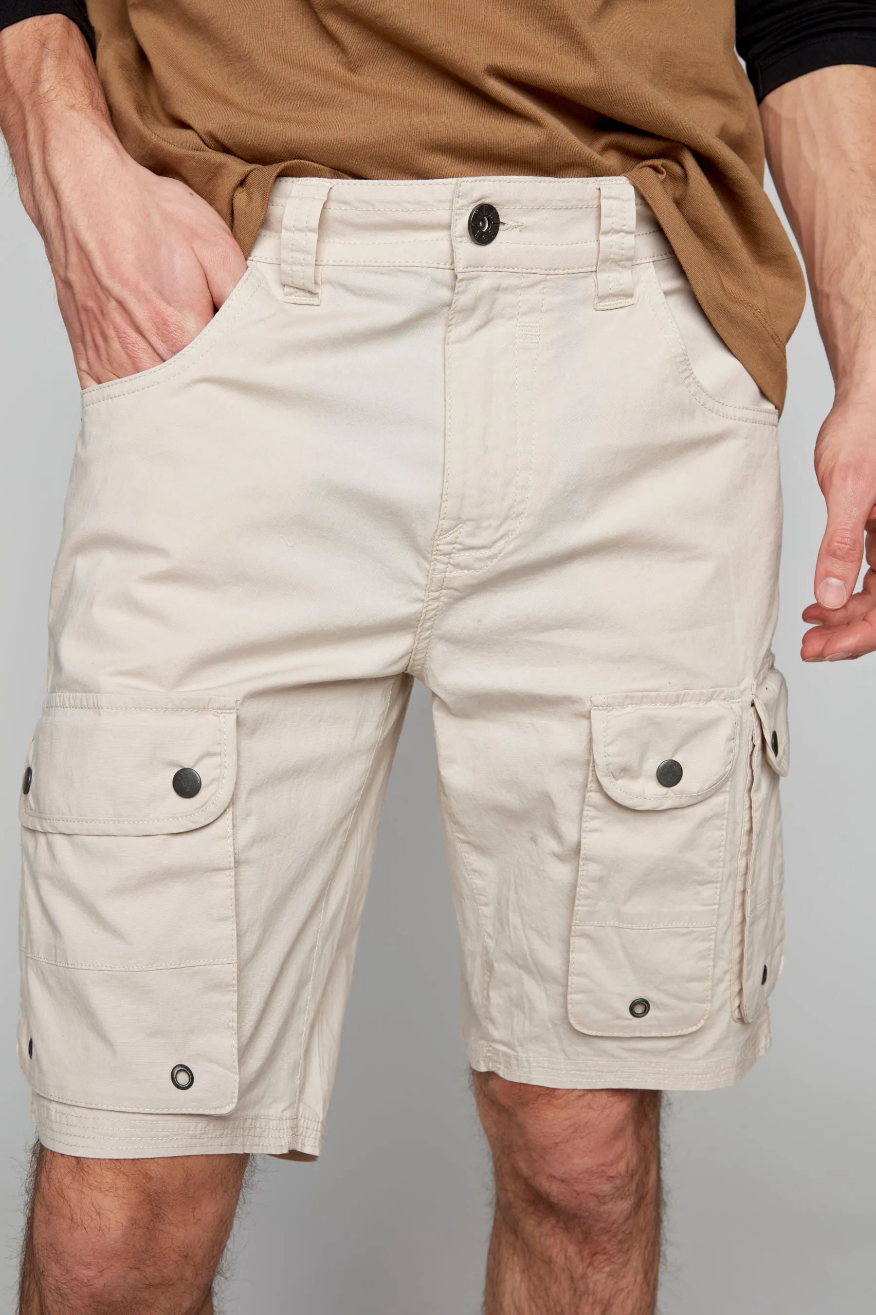 Men's Snap Cargo Poplin Short - Sand