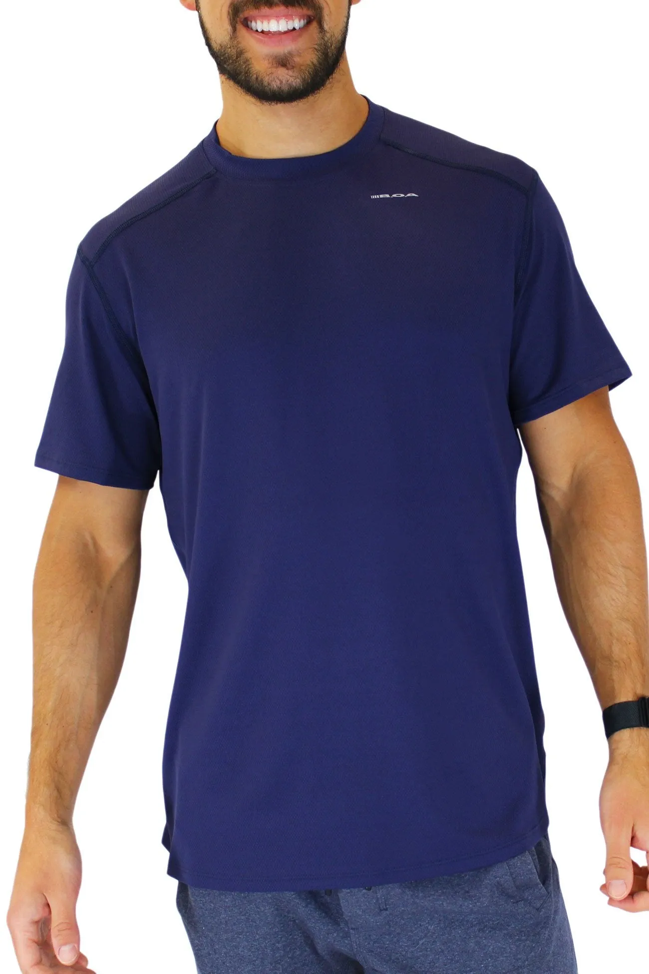 Men's Versatex Canyon Short Sleeve Running Shirt- Navy