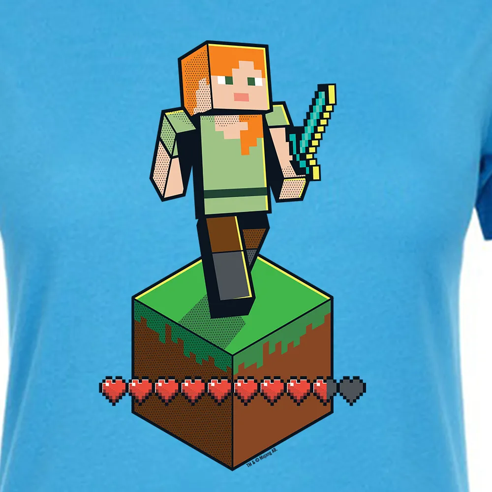 Minecraft Jolly Mobs Alex on Block Women's Short Sleeve T-Shirt