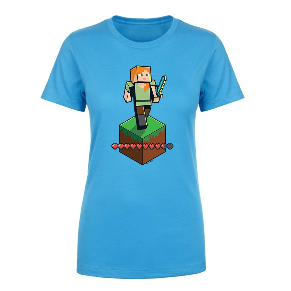 Minecraft Jolly Mobs Alex on Block Women's Short Sleeve T-Shirt