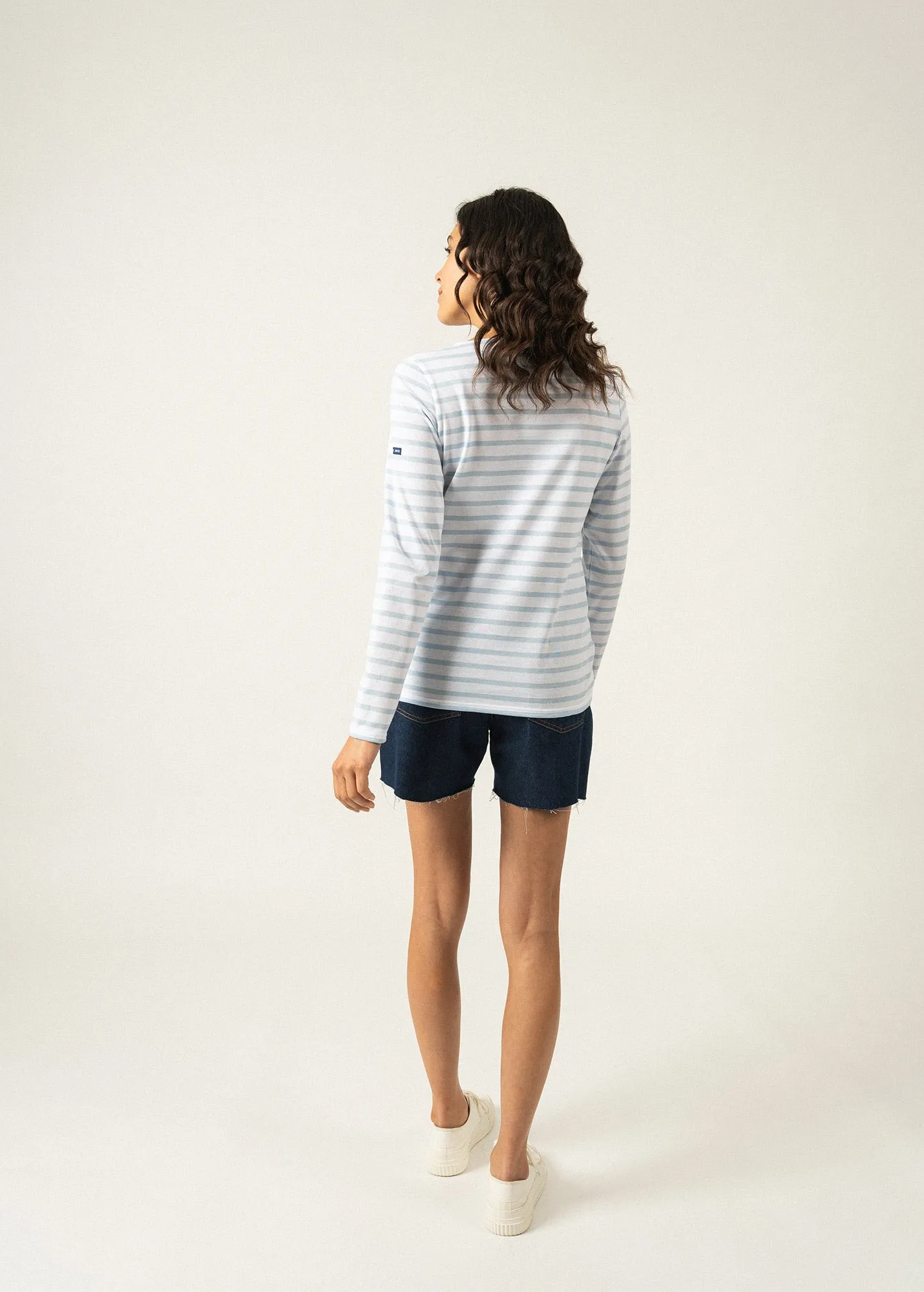 Minquidame striped sailor shirt - regular fit, in light cotton (NEIGE/CIEL)