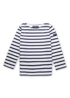 Minquiers striped sailor shirt for kids - in light cotton (NEIGE/MARINE)