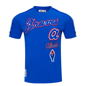 MLB ATLANTA BRAVES RETRO CLASSIC MEN'S STRIPED TOP (ROYAL BLUE/RED)