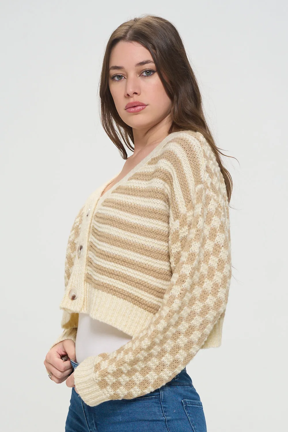 Mosaic Sands Buttoned Cardigan