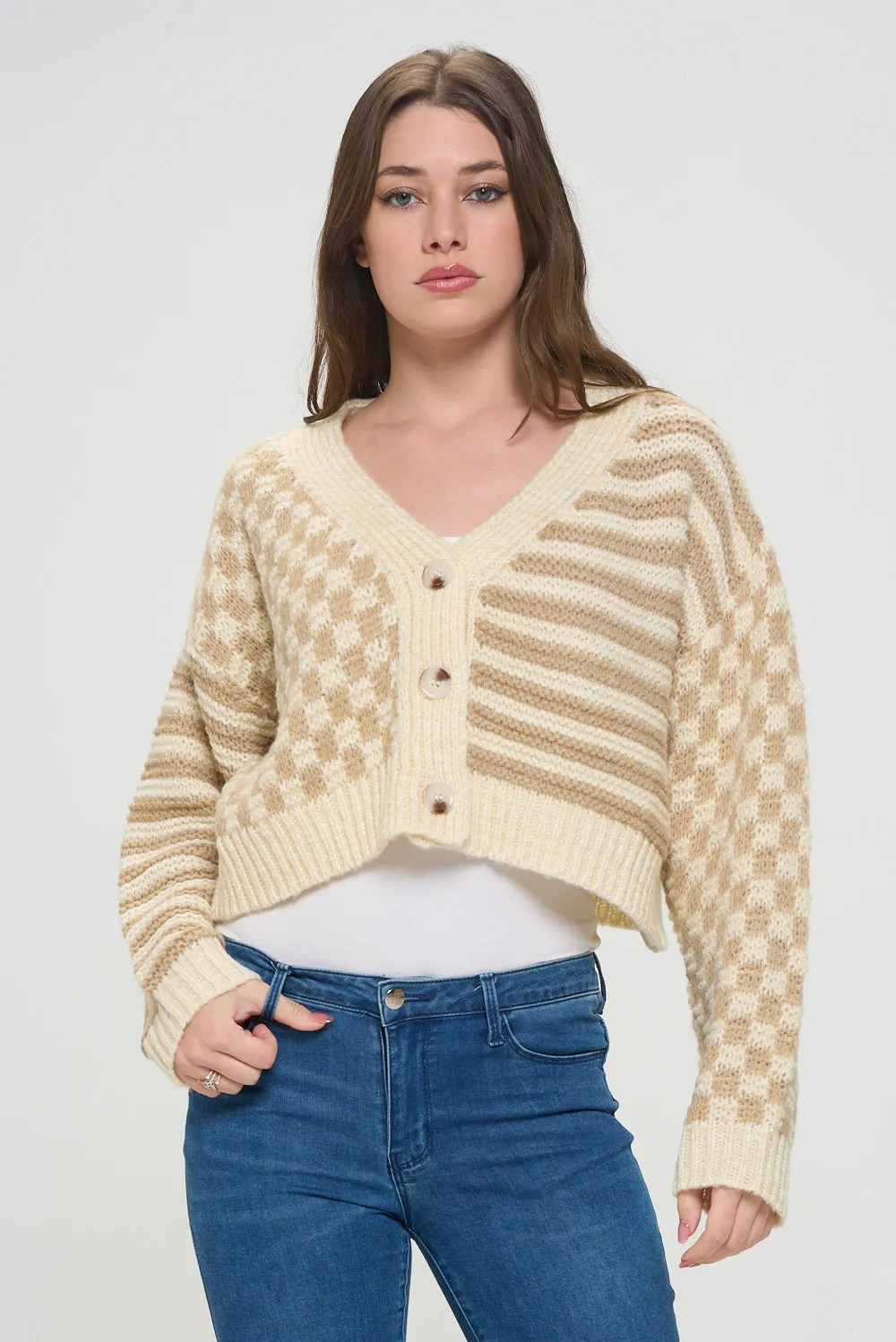 Mosaic Sands Buttoned Cardigan