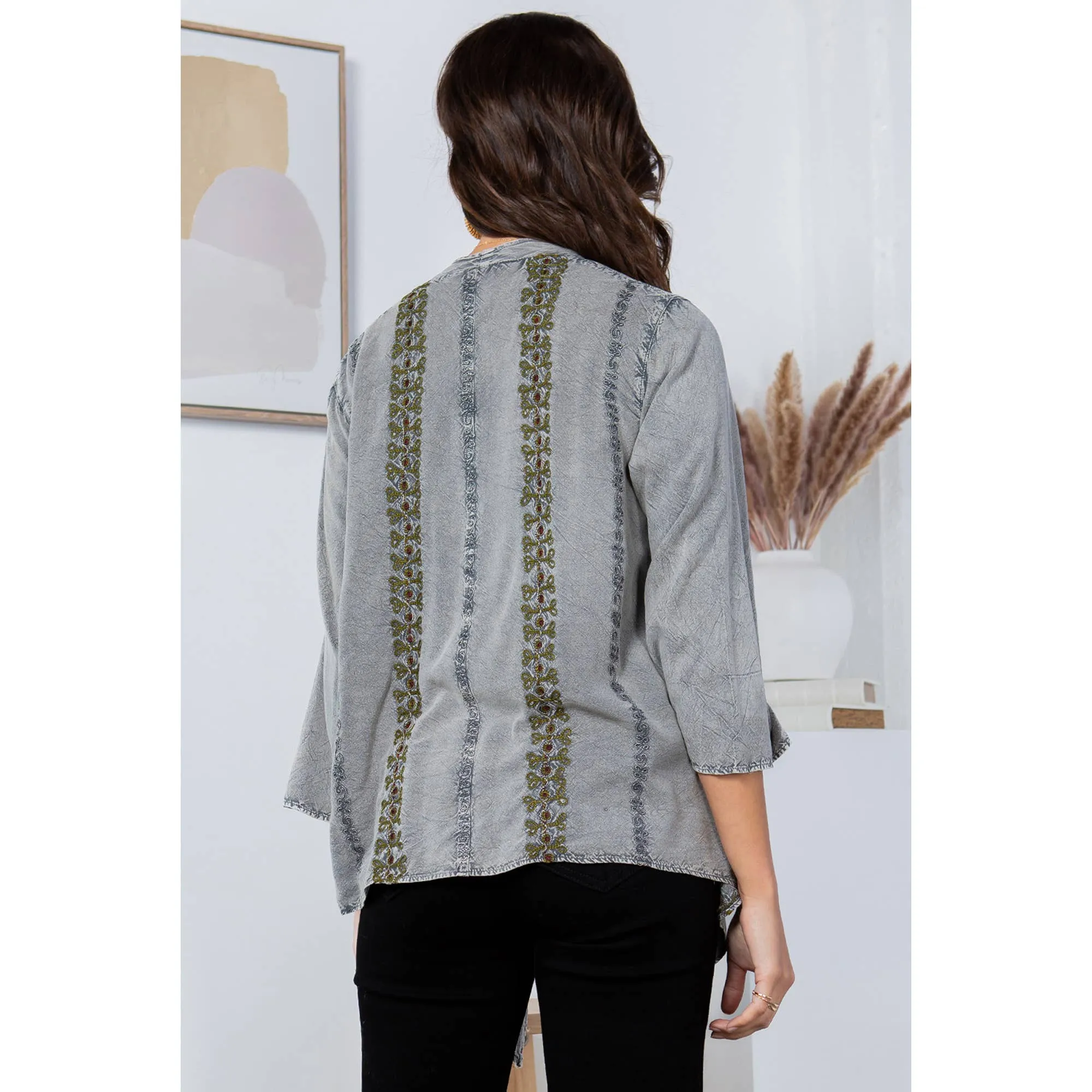 Naomi Stonewashed Rayon Cardigan