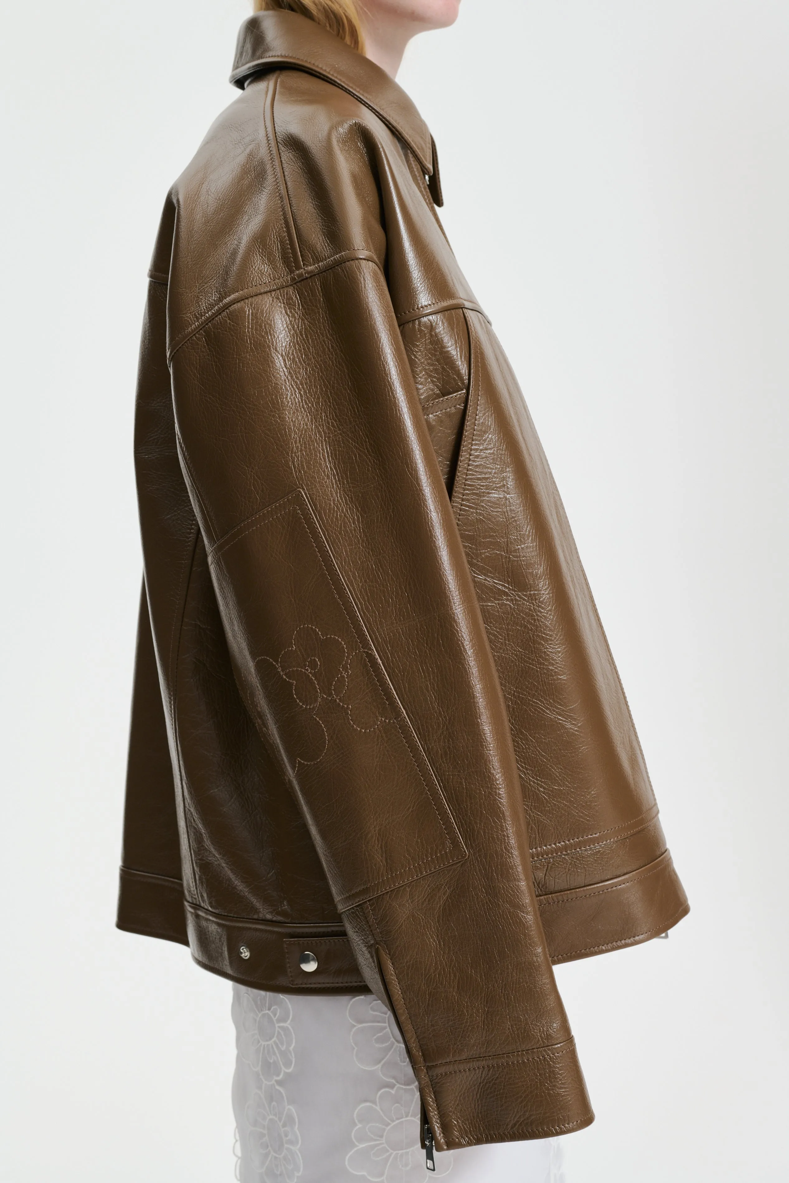 OLPA | JACKET LEATHER FALL BROWN