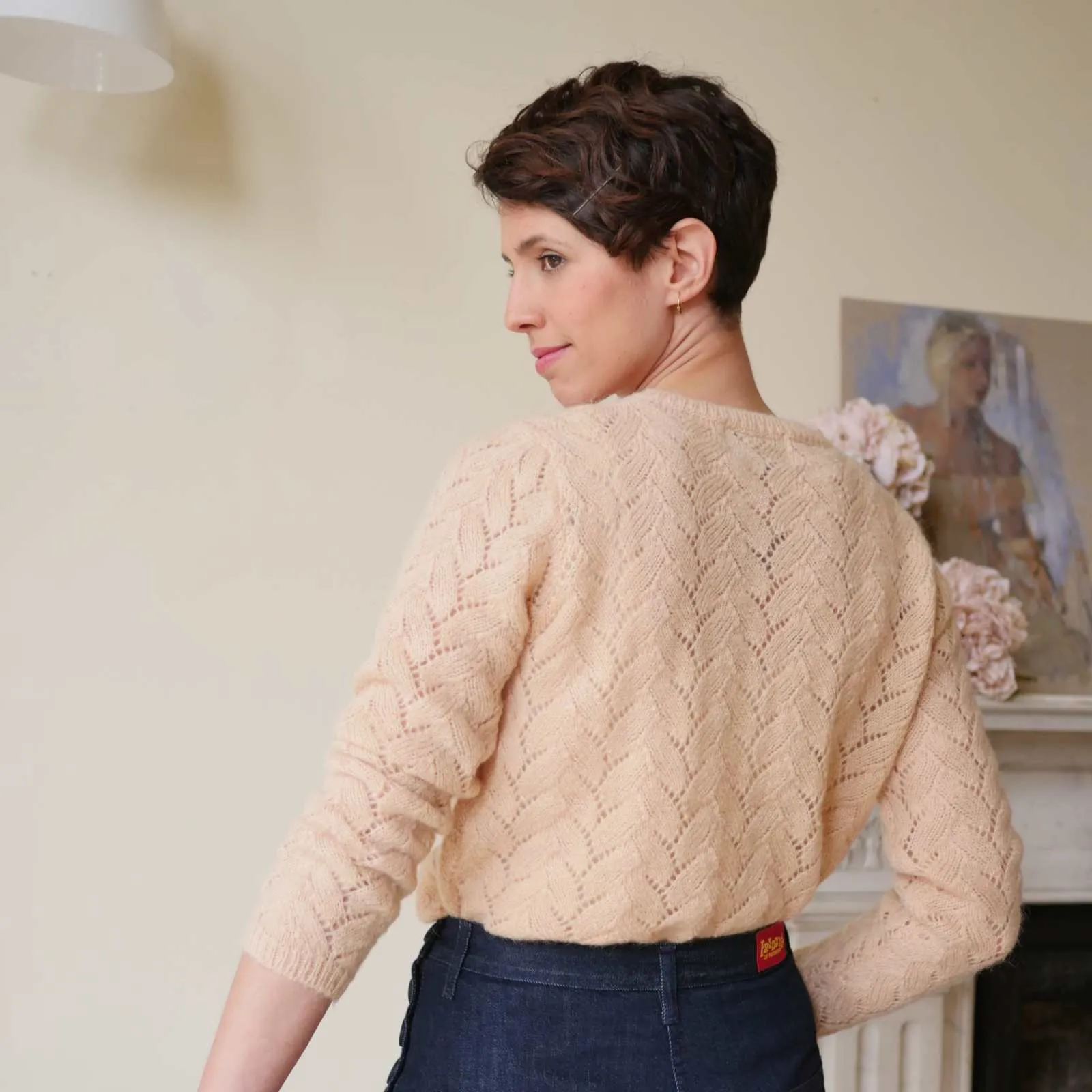 Openwork Cardigan - Blush