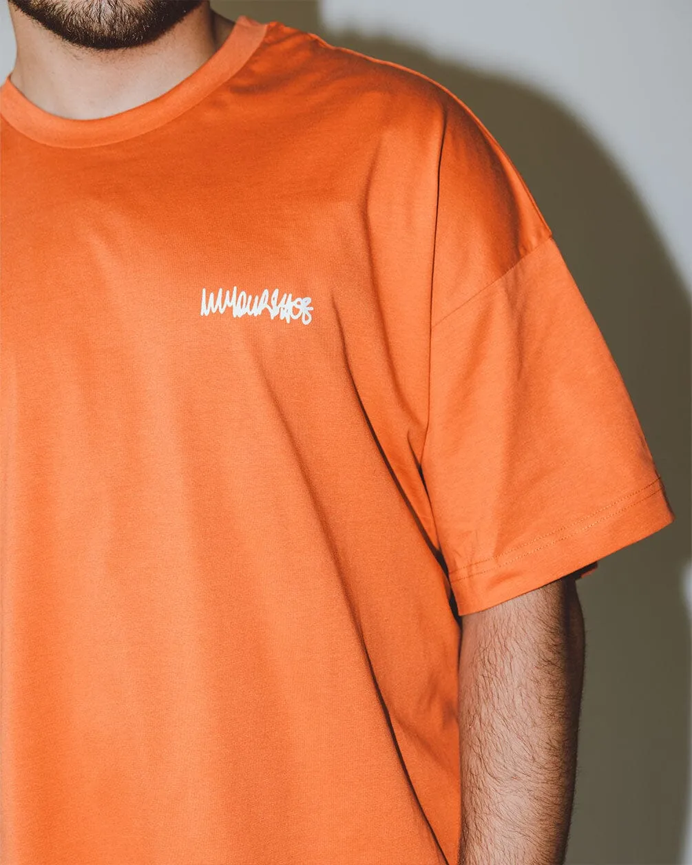 Orange IYS Printed Oversized Tee