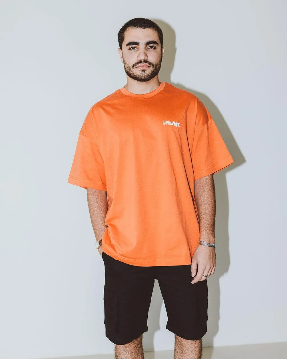 Orange IYS Printed Oversized Tee