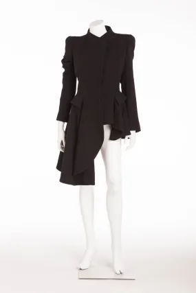 Original Alexander McQueen - Asymmetrical Black Long Sleeve Coat - IT 40