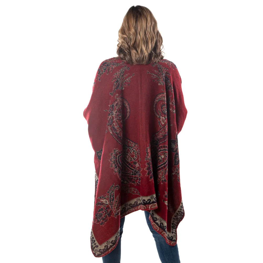 Paisley Knit Cozy Coat Wrap