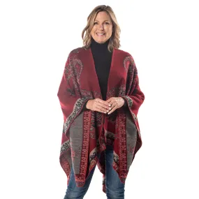 Paisley Knit Cozy Coat Wrap