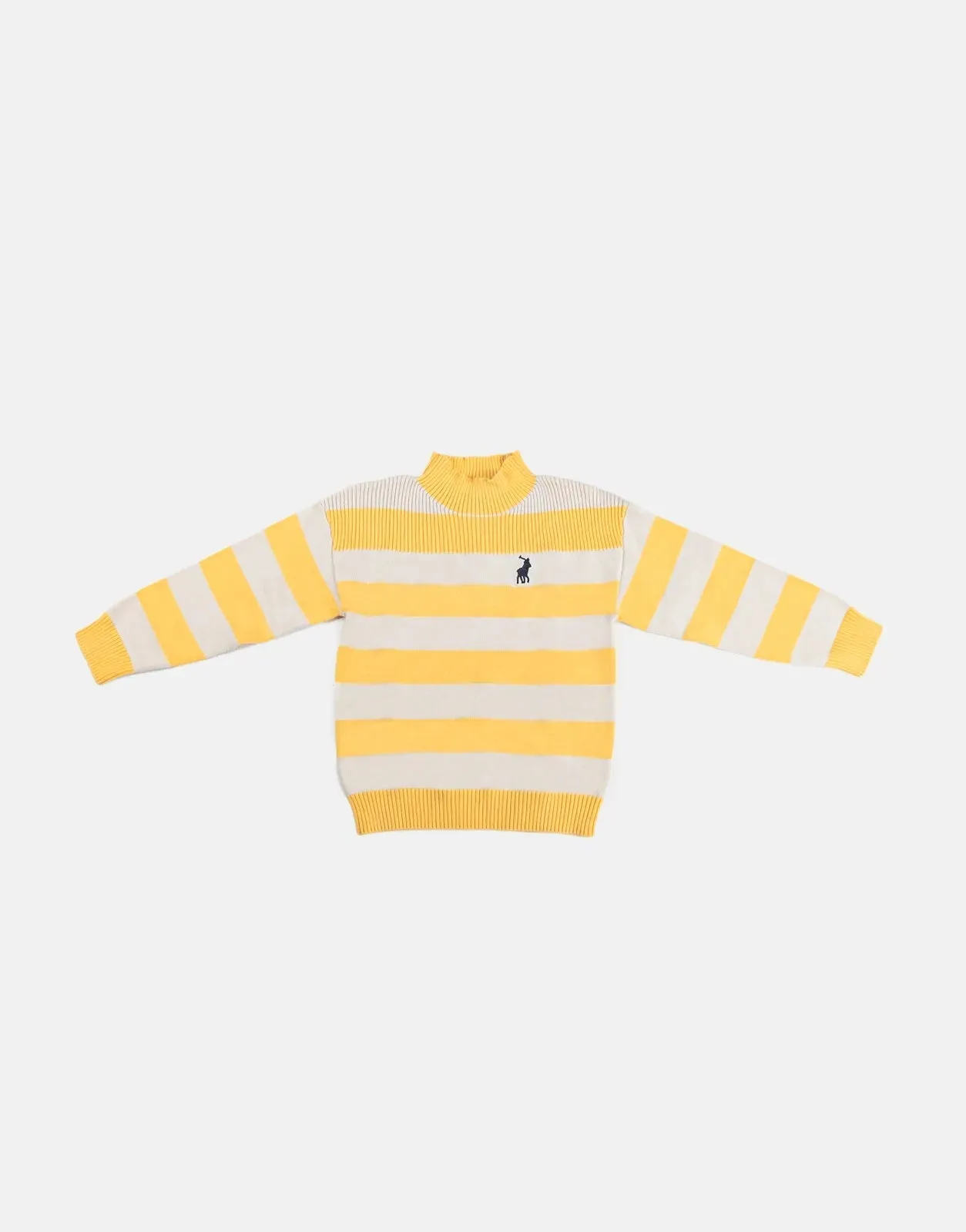 Polo Cara Striped Knitted Pullover Yellow