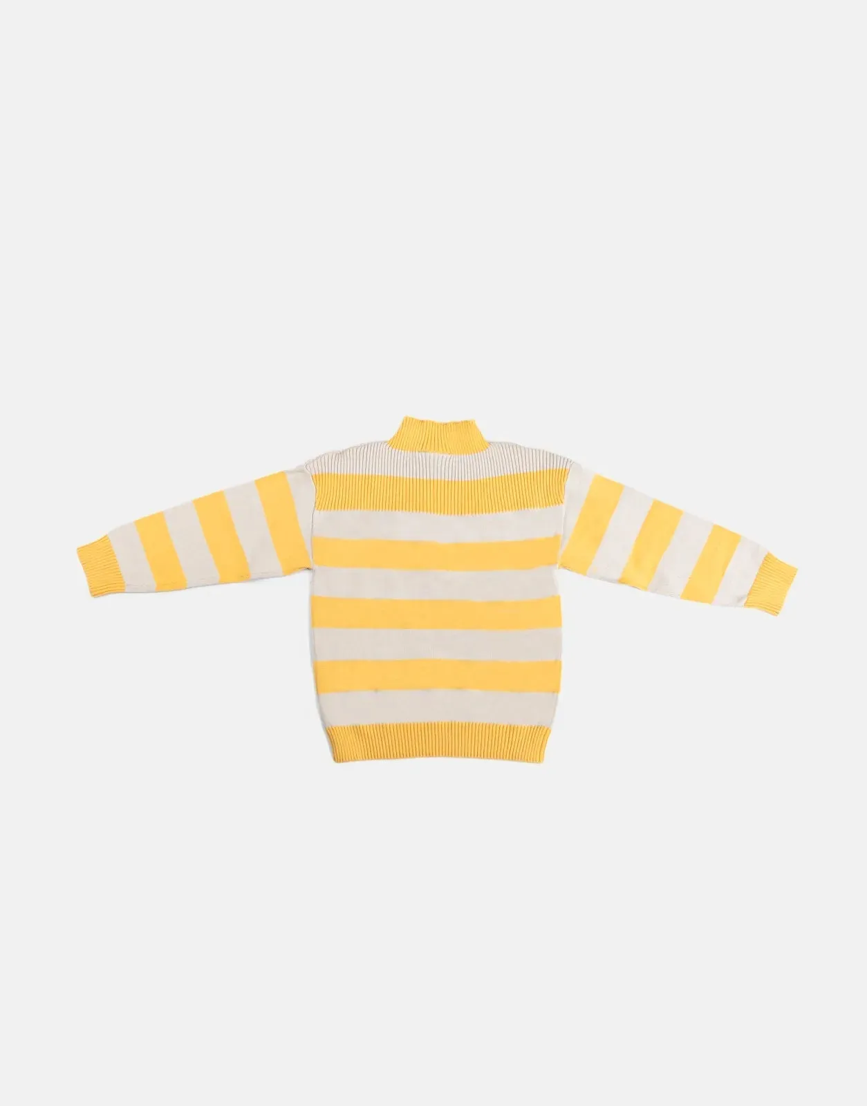 Polo Cara Striped Knitted Pullover Yellow