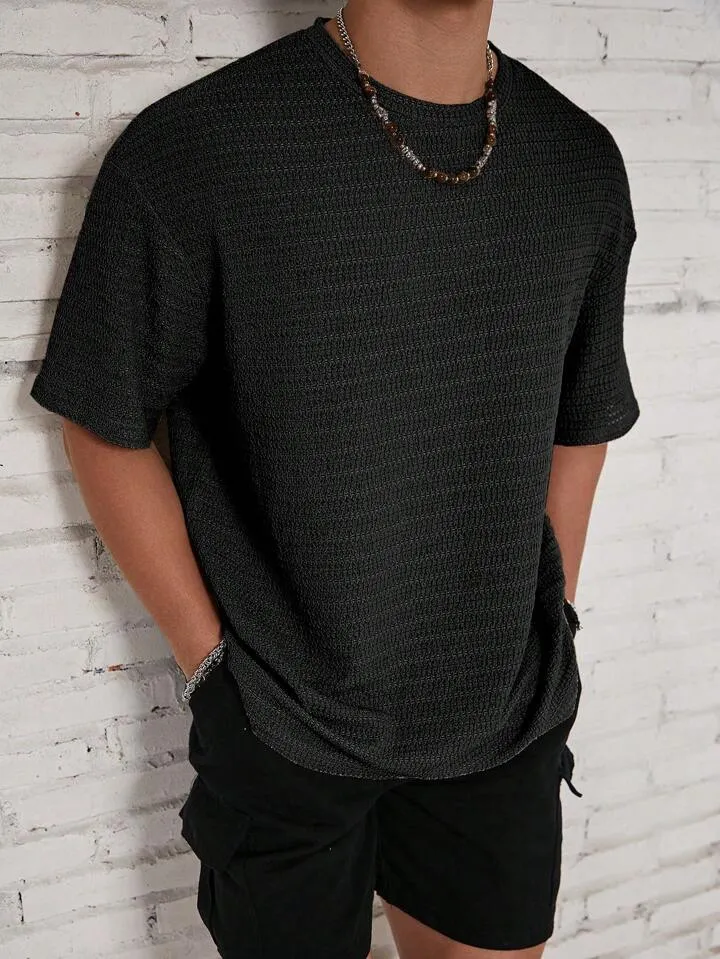 Premium Textured Round Neck T- Shirt