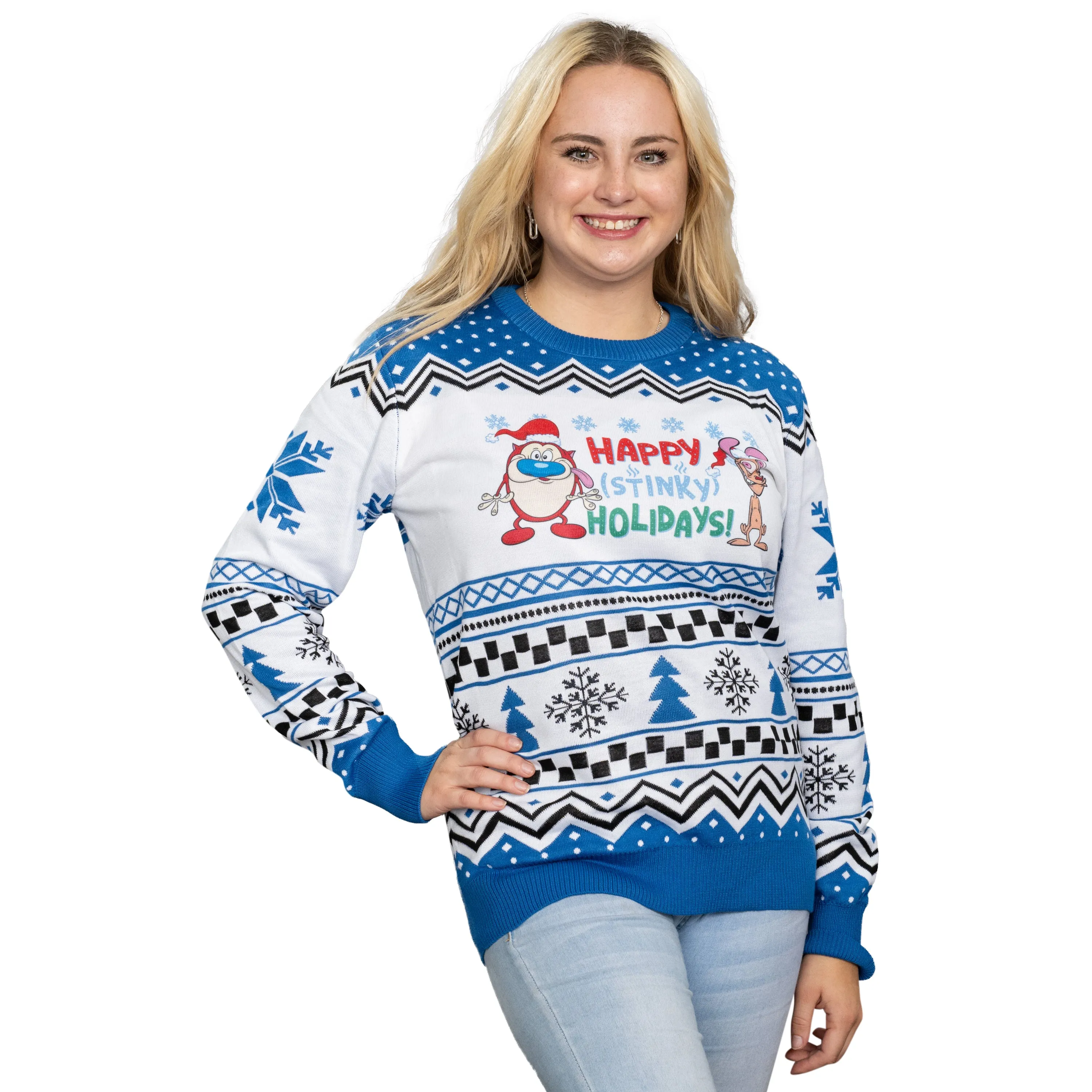 Ren & Stimpy "Happy (Stinky) Holidays" Ugly Christmas Sweater