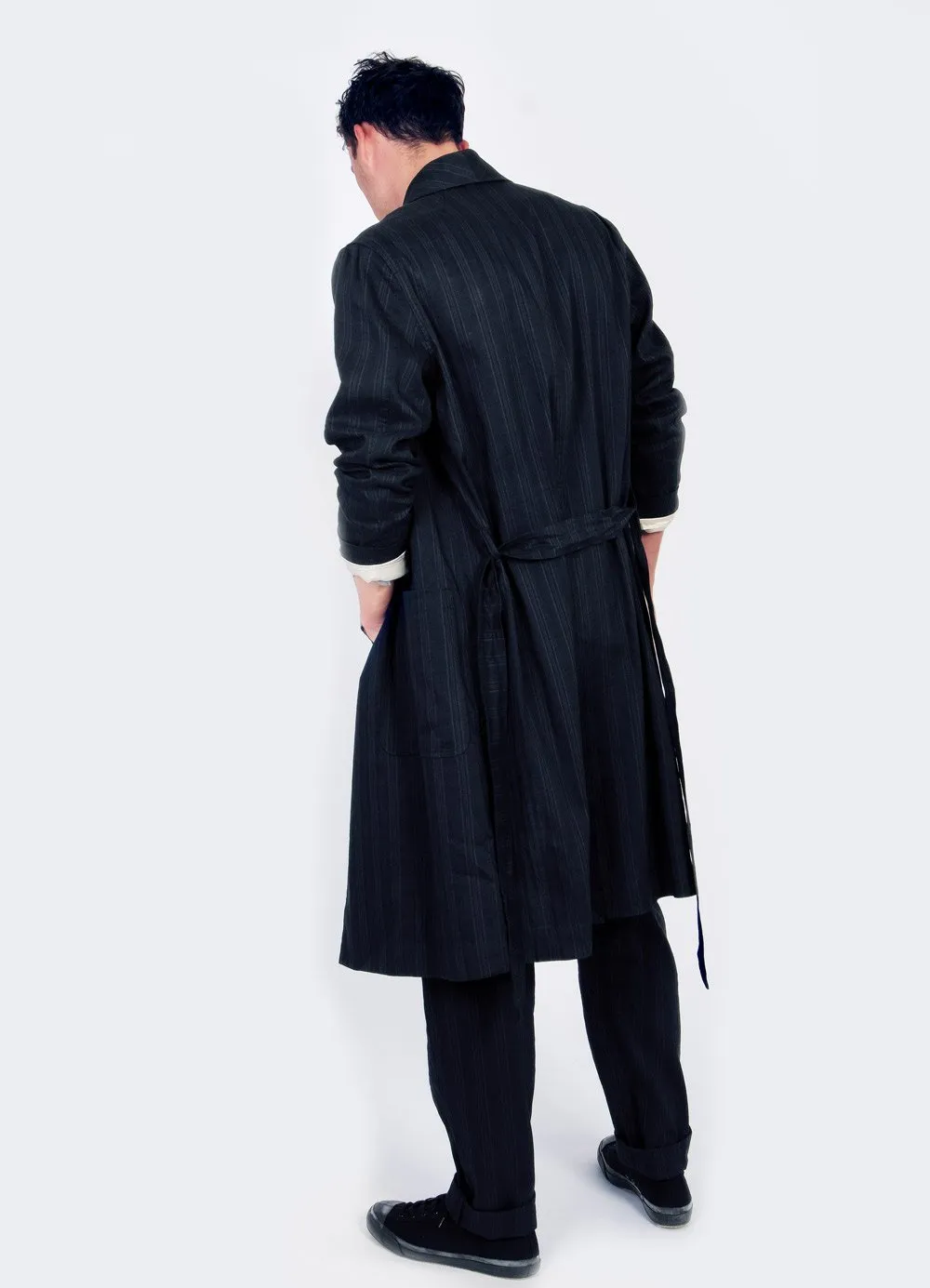 ROB | Shawl Collar Coat | Black Stripe