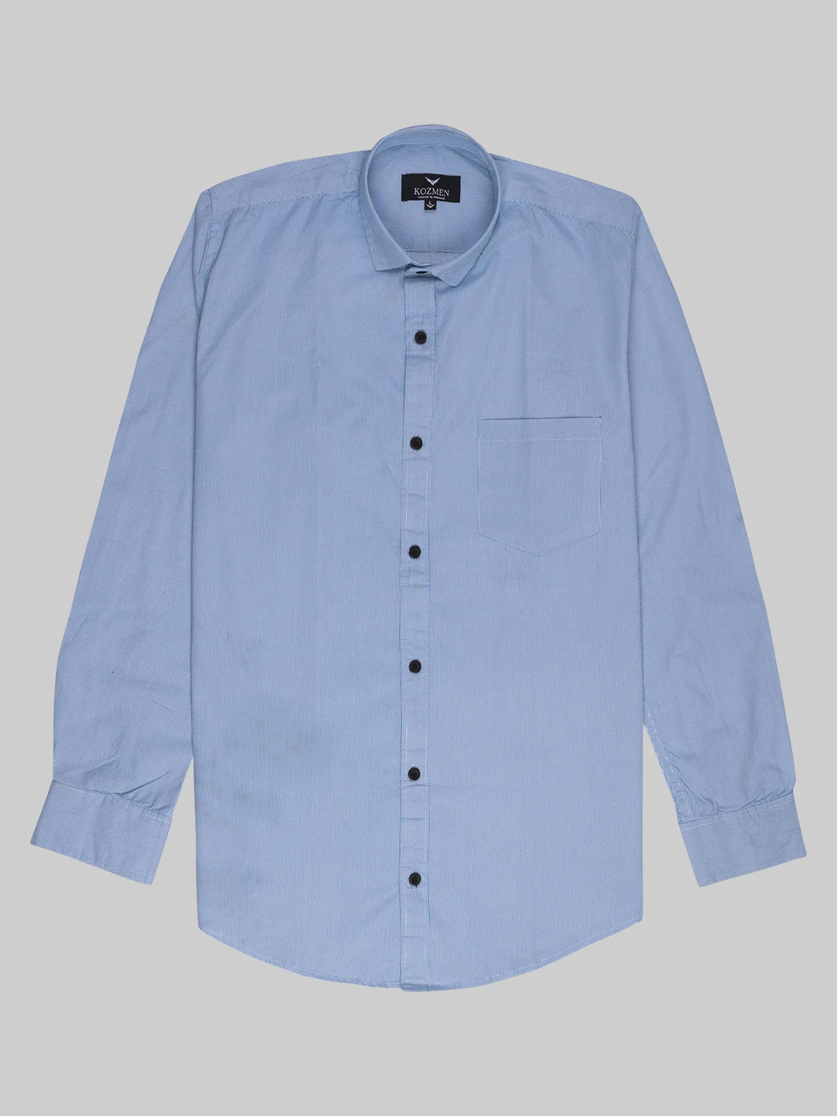 Sky Blue Banker Striped Mens Cotton Casual Shirt