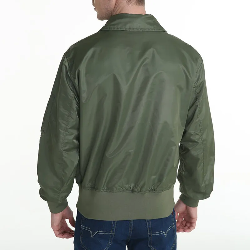 Solid Color CWU-45P Lapel Loose Men Bomber Jacket