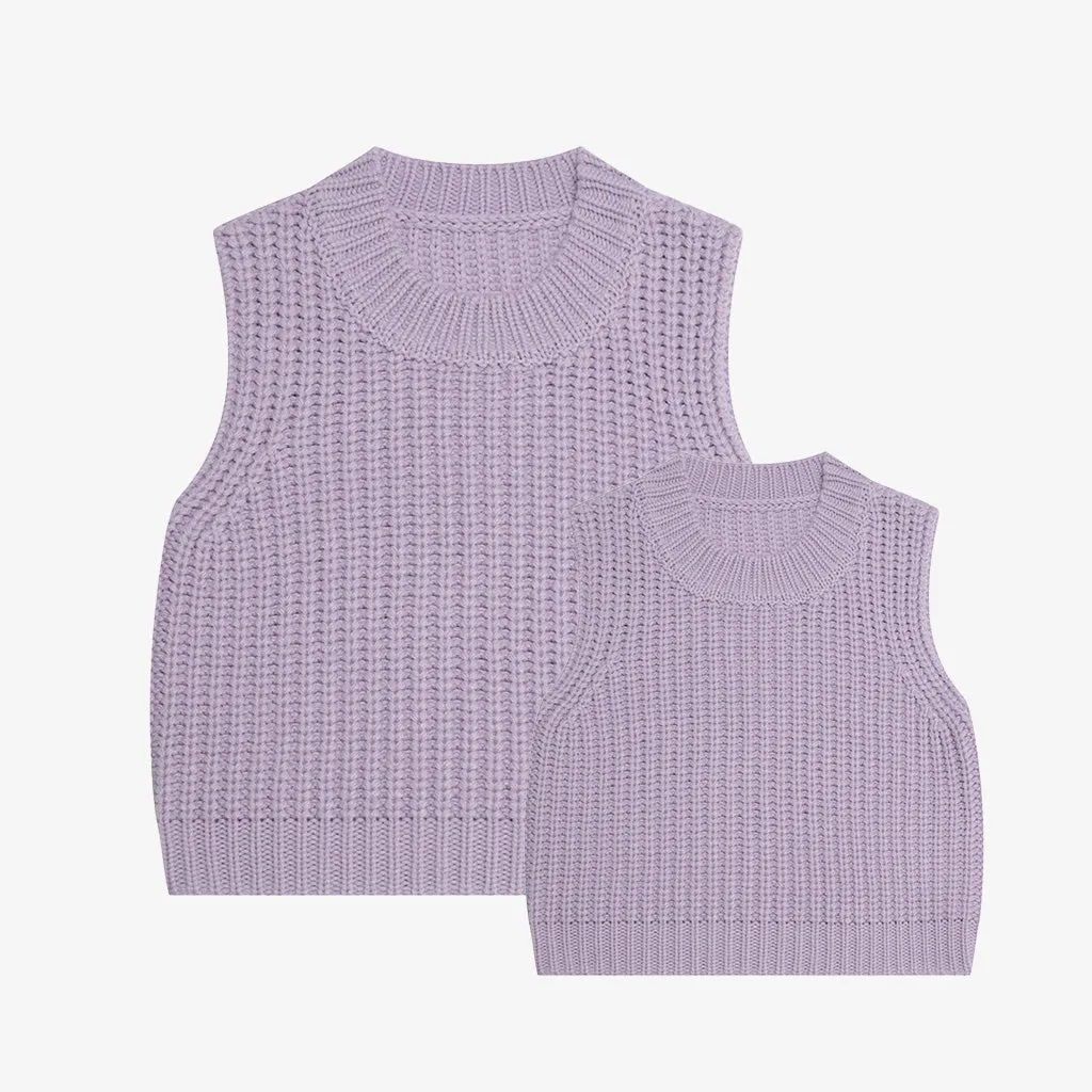 Solid Color Knit Vest