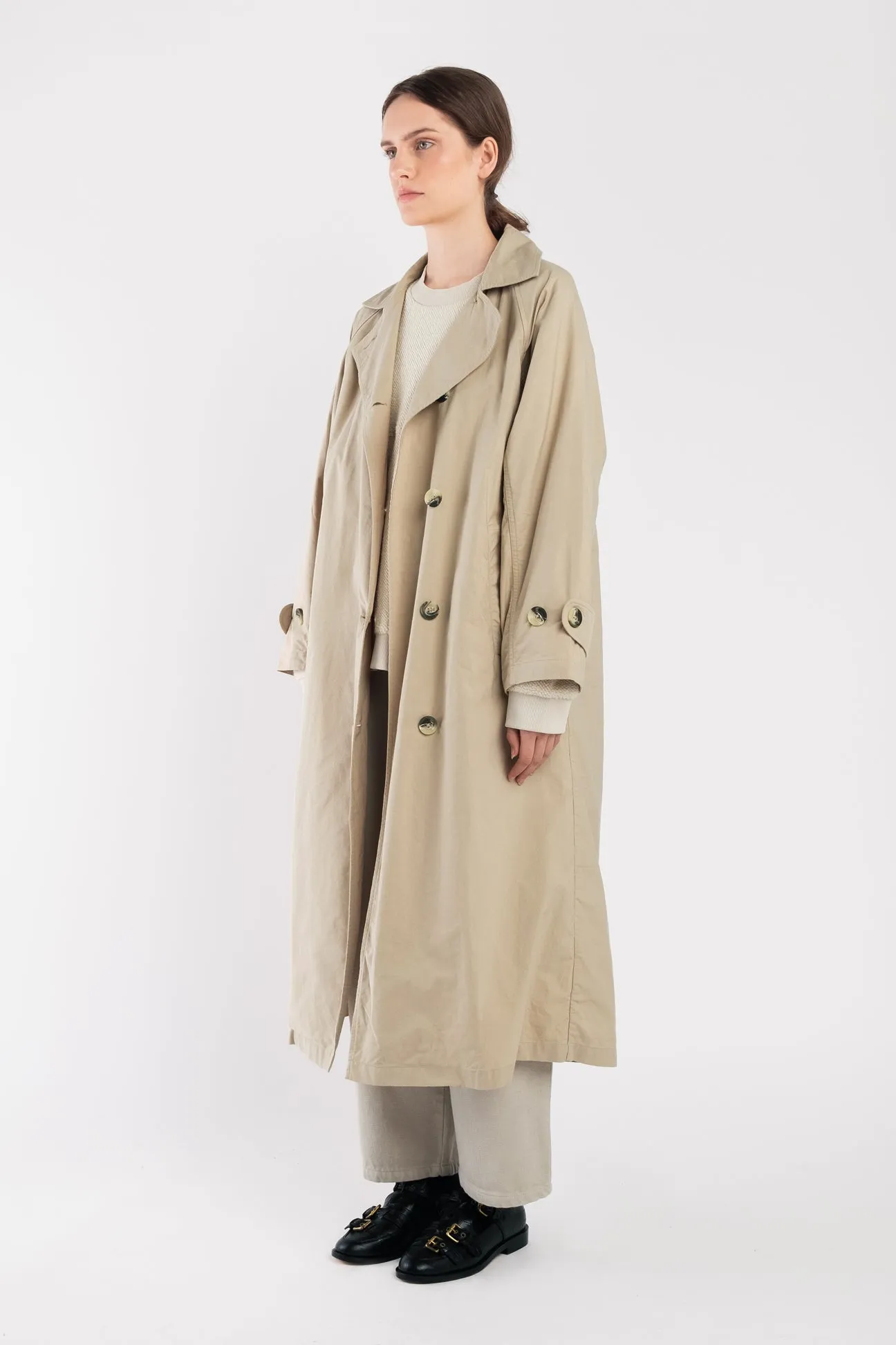 Taupe Seamed Trench