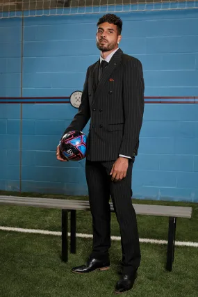 The WHU Collection - ROCCO Black Pinstripe Double Breasted Suit As Worn By Emerson Palmieri