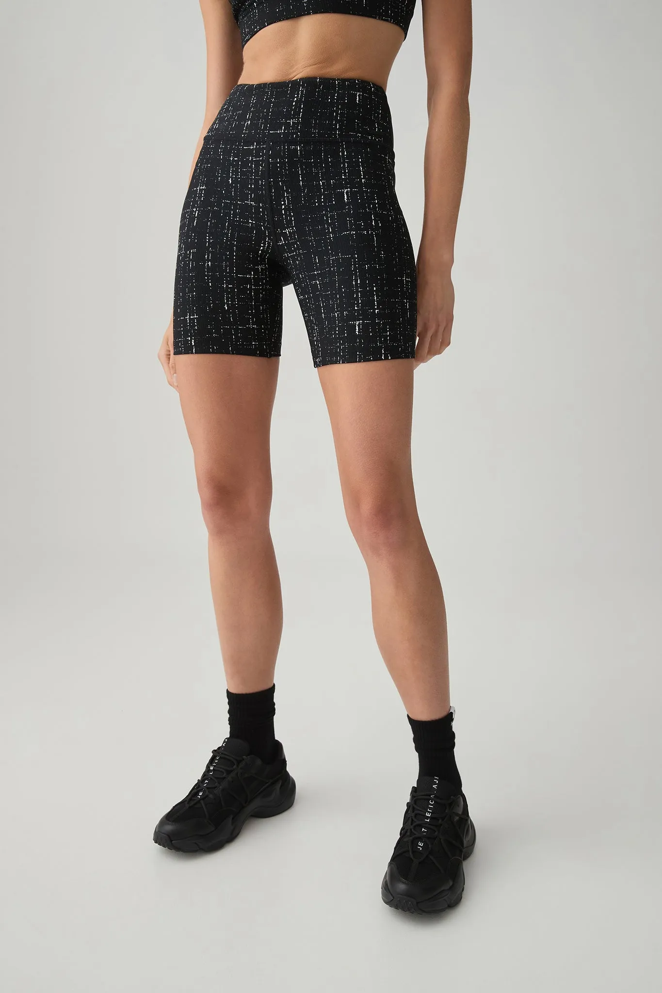 Tonal Tweed Mid Length Bike Short 601