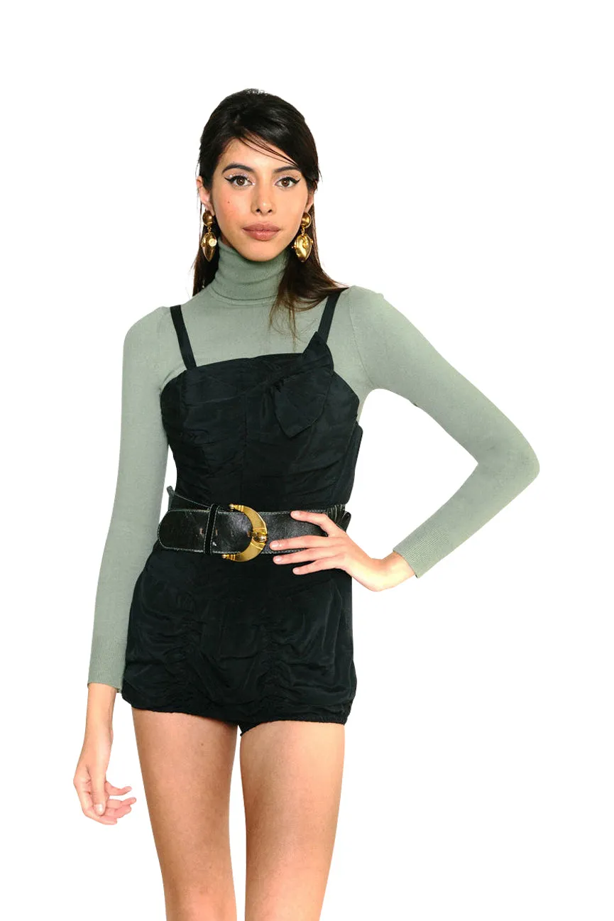 Turtle Bay Green Peachskin Long Sleeve Turtleneck