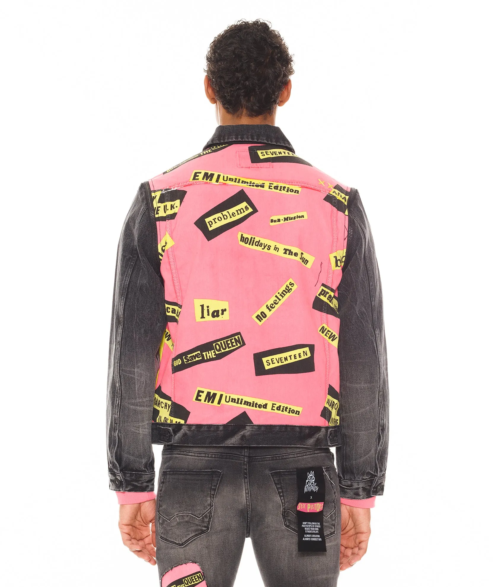 TYPE II JACKET WITH ZIP OFF SLEEVES "SEX PISTOLS" IN BOLLOCKS