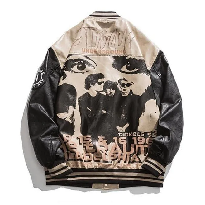 Underground Leather Bomber Jacket