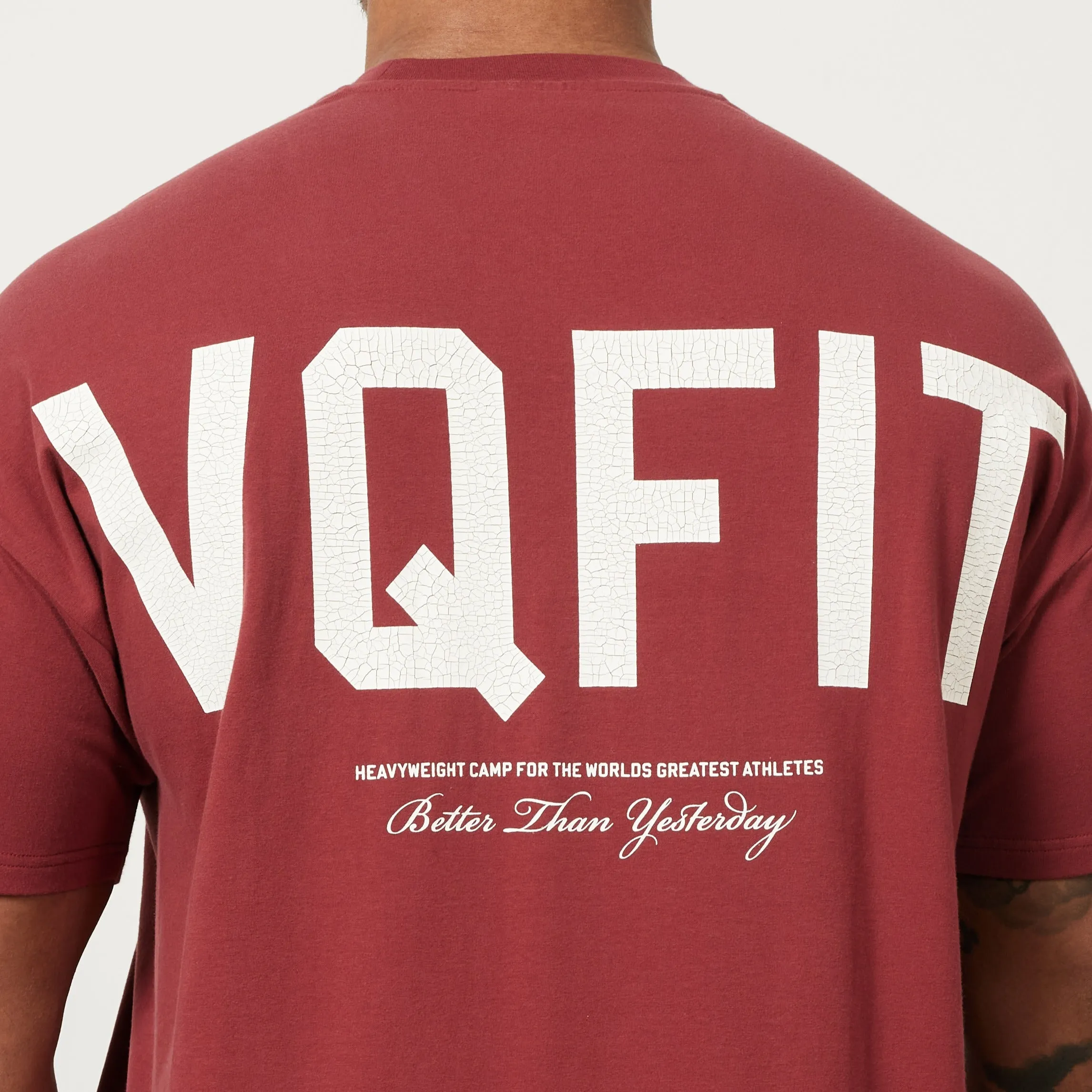 Vanquish VQFIT Distressed Print Brick Red Oversized T Shirt