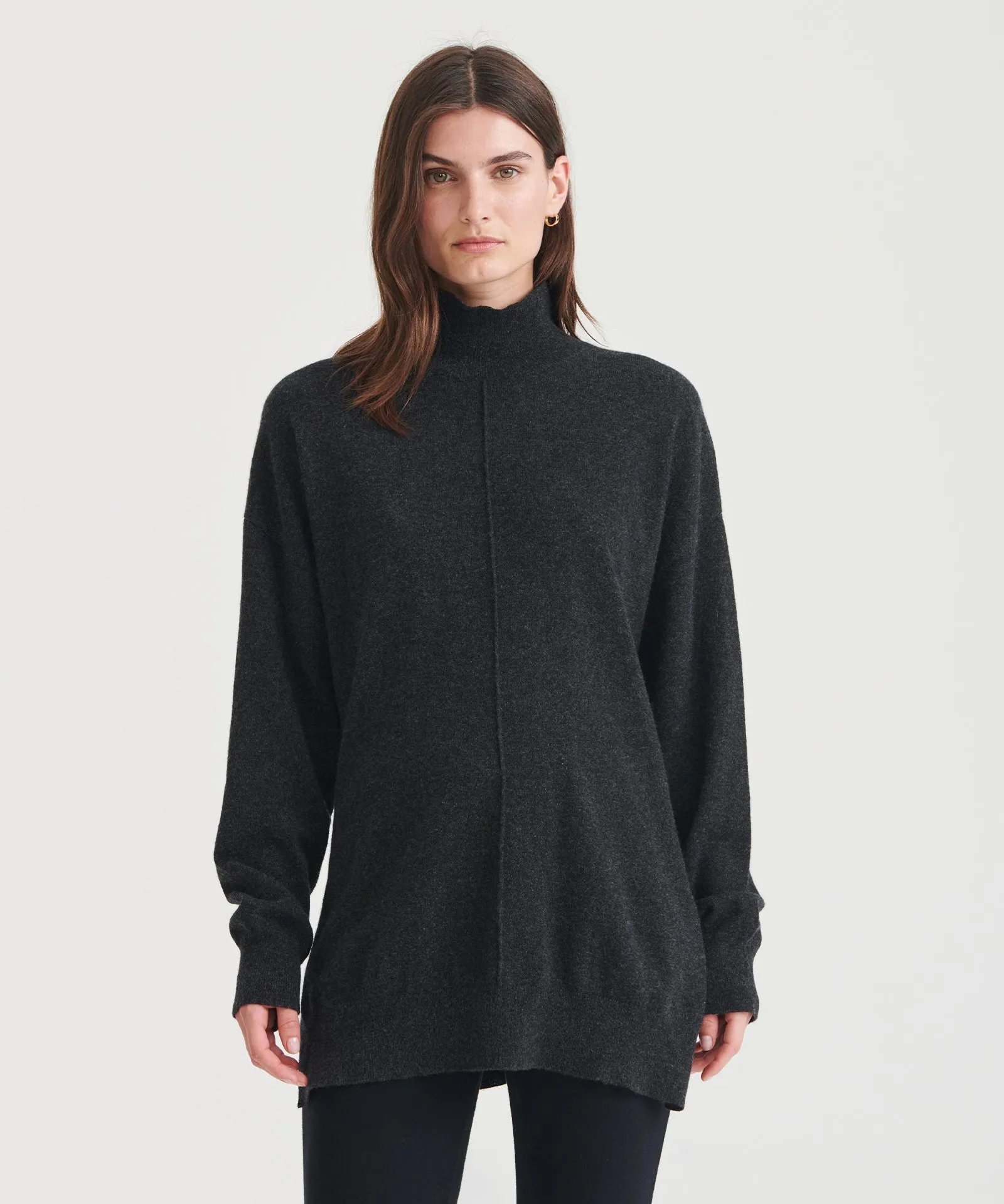 Washable Cashmere Turtleneck Tunic