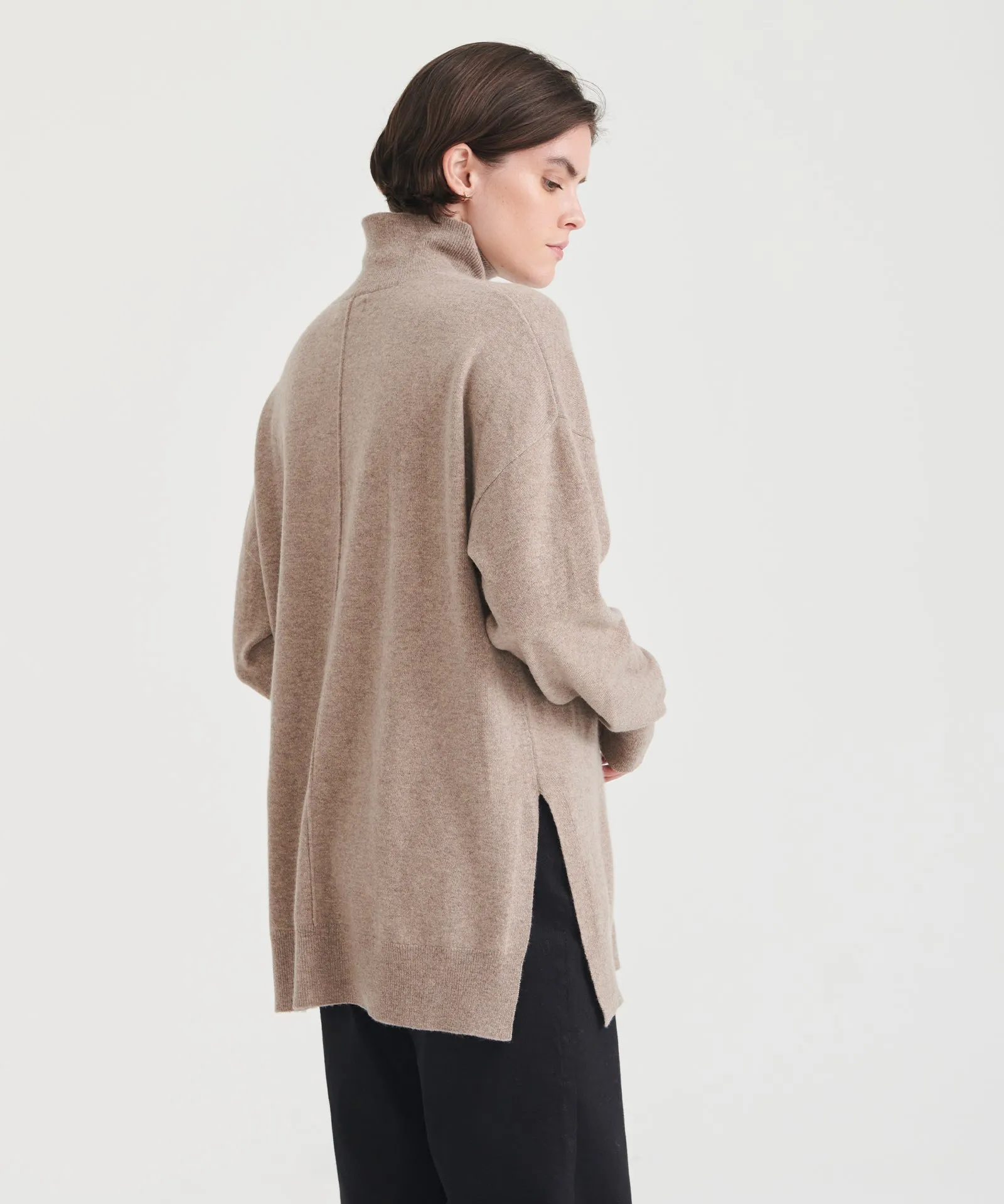 Washable Cashmere Turtleneck Tunic