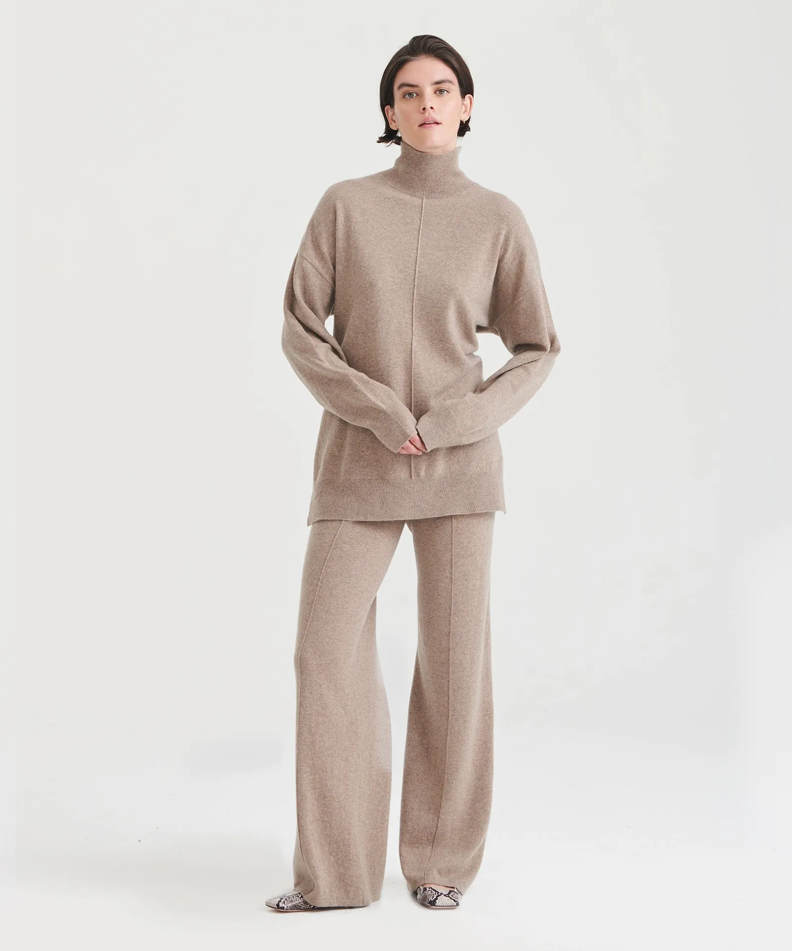 Washable Cashmere Turtleneck Tunic