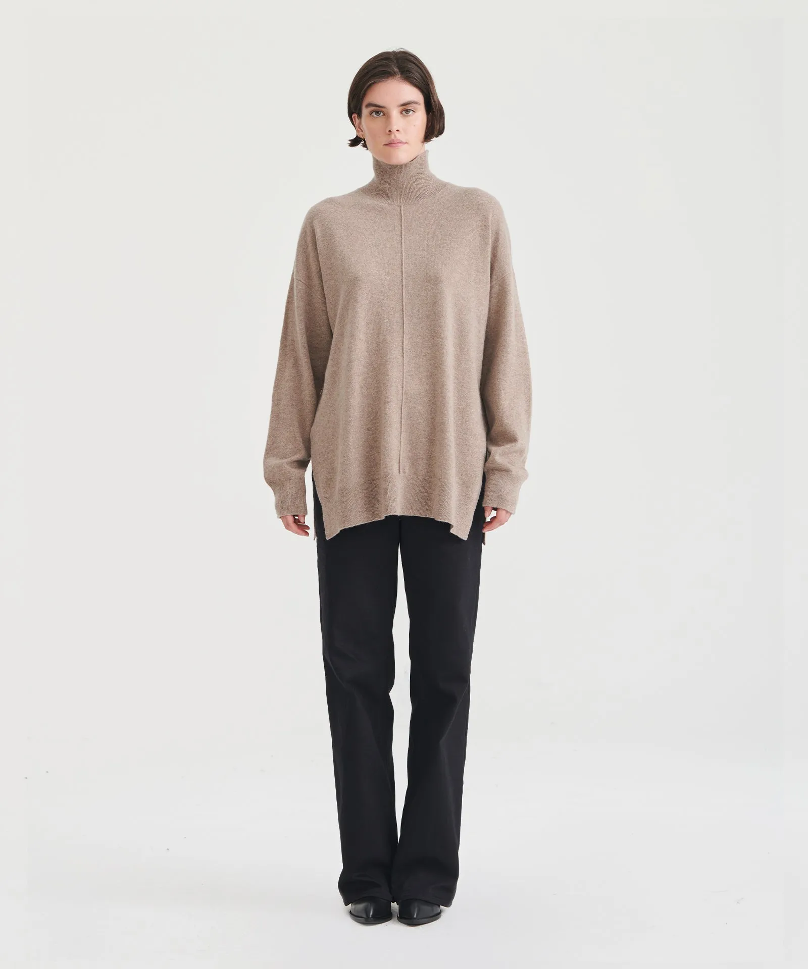 Washable Cashmere Turtleneck Tunic