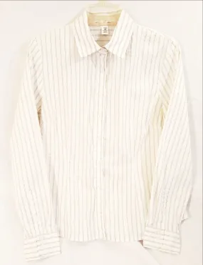 White Striped Button Up Shirt