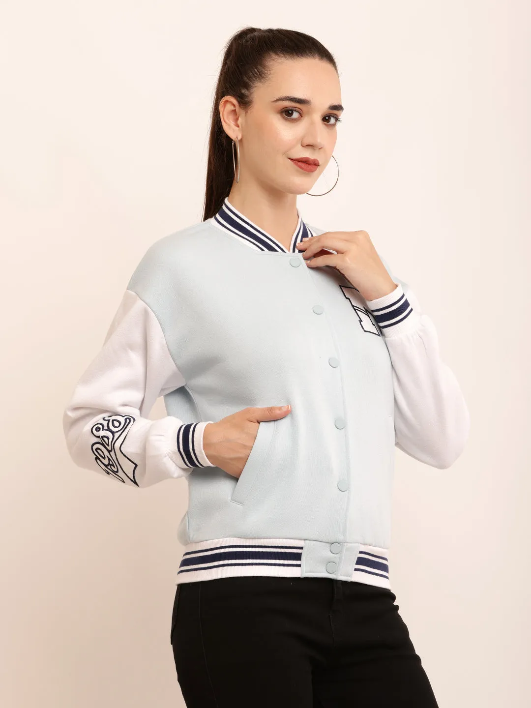 Women 2-Tone Fleece Jacket