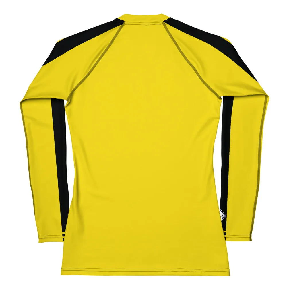 Women's Bruce Lee Game of Death and Kill Bill Inspired Long Sleeve Rash Guard: Perfect for BJJ, MMA, and Other Training Activities