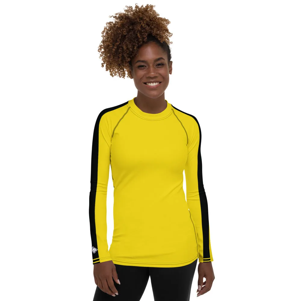 Women's Bruce Lee Game of Death and Kill Bill Inspired Long Sleeve Rash Guard: Perfect for BJJ, MMA, and Other Training Activities