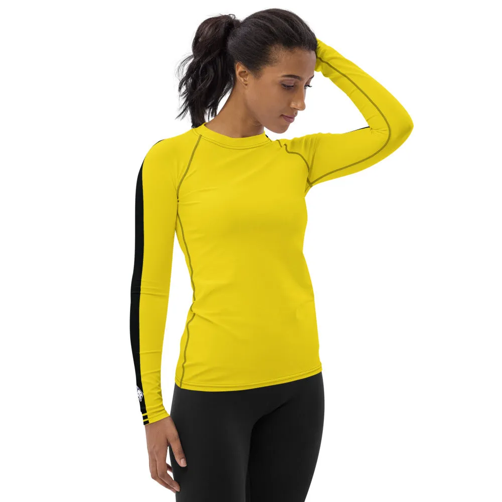 Women's Bruce Lee Game of Death and Kill Bill Inspired Long Sleeve Rash Guard: Perfect for BJJ, MMA, and Other Training Activities