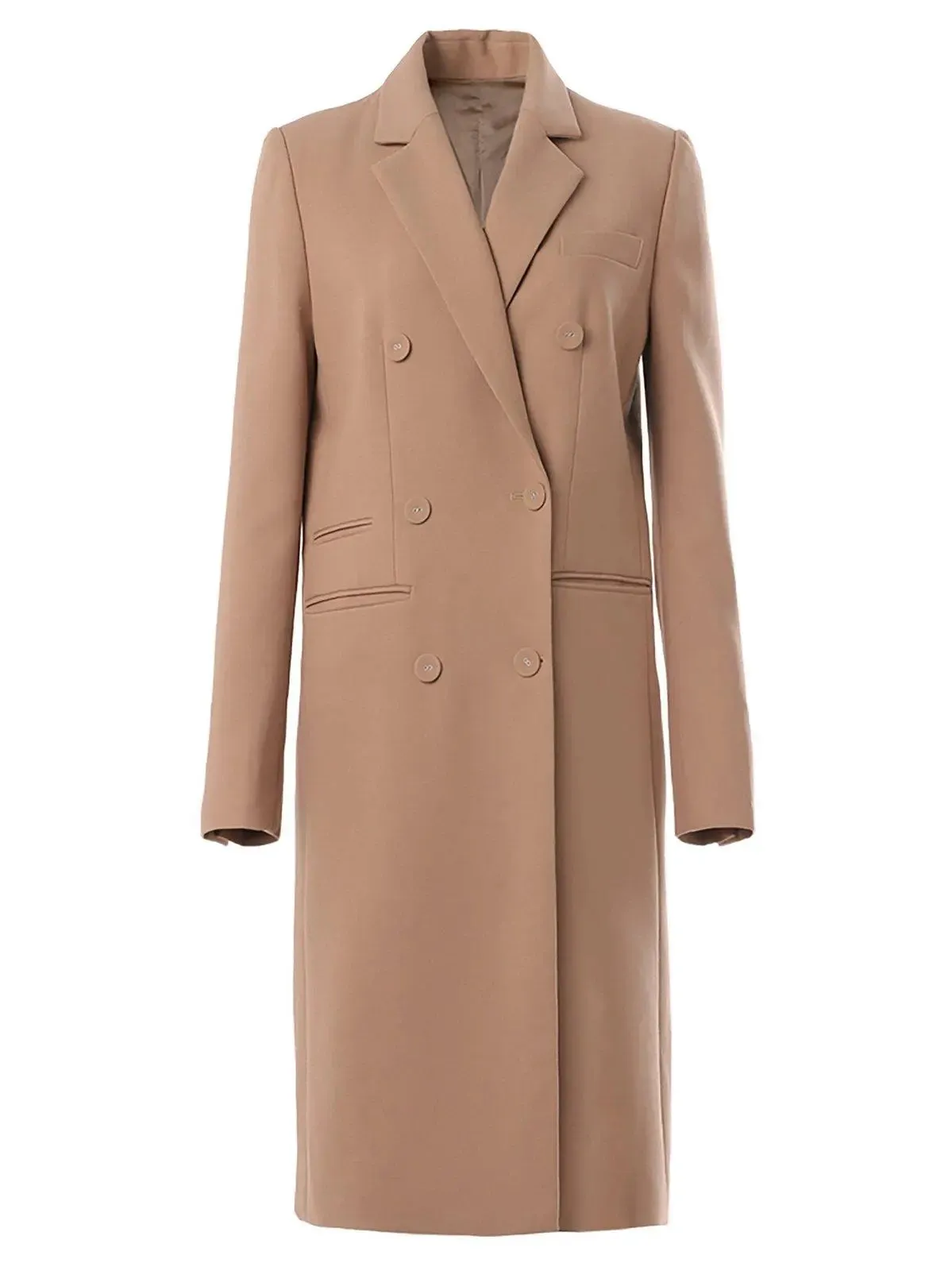 Women's Camel Classic Trench Coat,Long Blazer Overcoat,Women Double-Breasted Blazer Suit Coat Fall Overcoat,Fall Trench Coat Outerwear