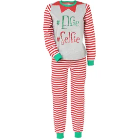 Women's Loungewear Elfie Selfie Grey, Red & Green Christmas Pyjamas