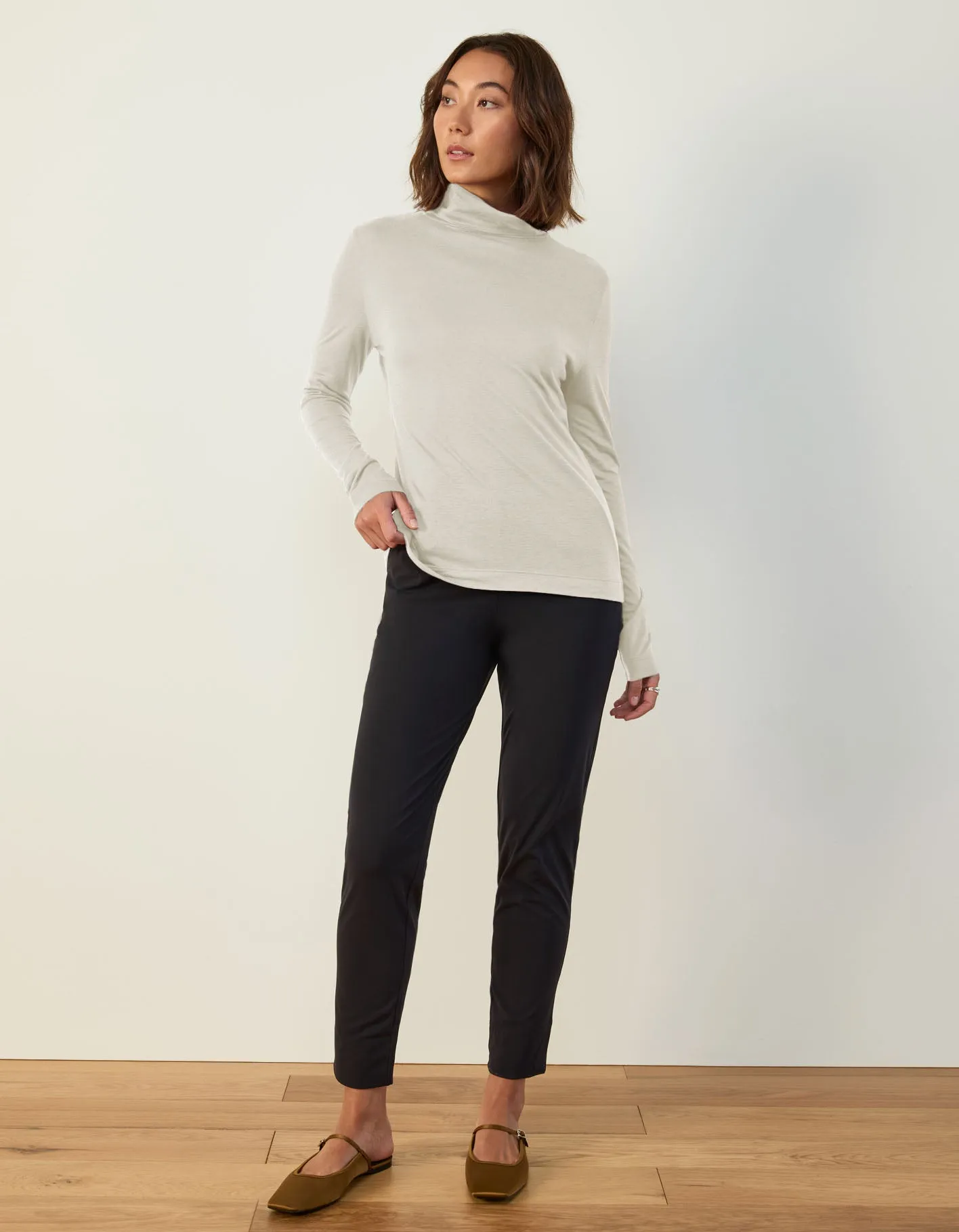 Wool Mock Neck Top