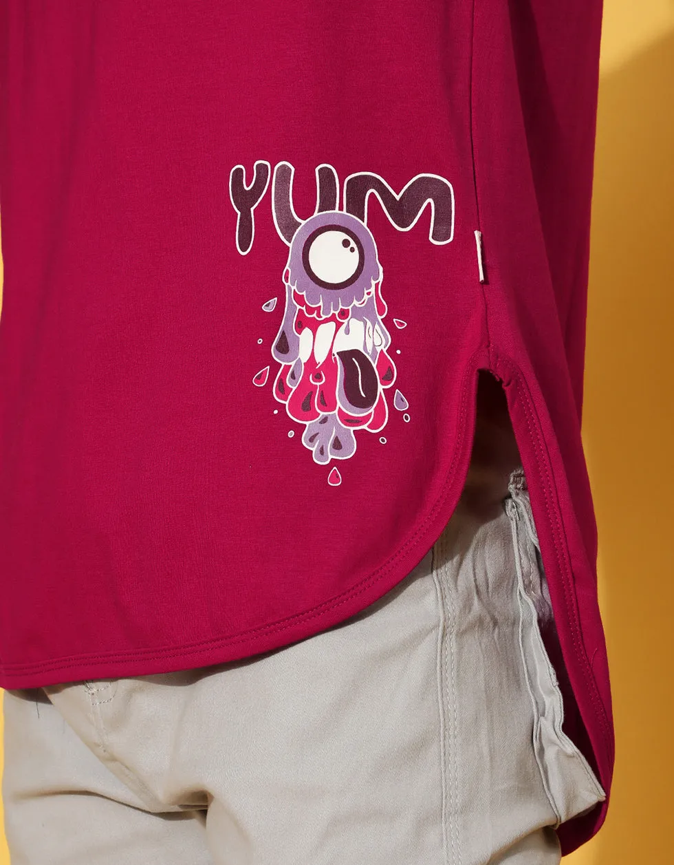 YUM Viva Magenta Regular Placement Graphic Printed Tshirt